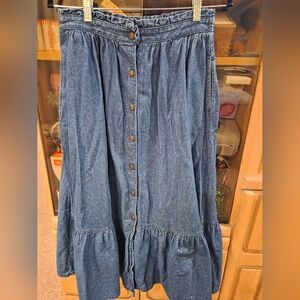 Vintage Sasson Denim Button-Down Skirt